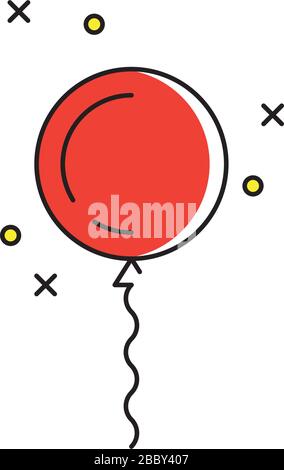 Party balloon vector icon symbol isolated on white background Stock Vector