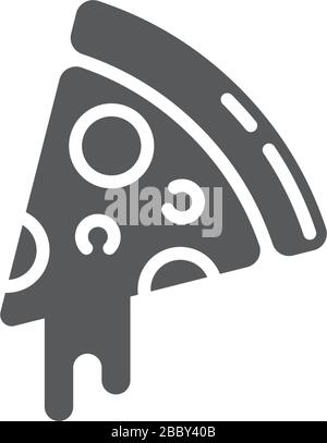 Pizza vector icon symbol food isolated on white background Stock Vector