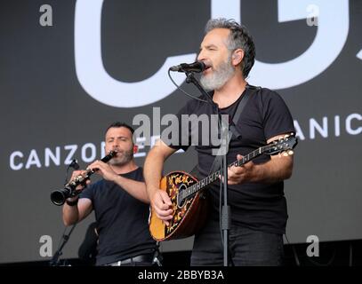 Canzoniere Grecanico Salentino (CGS) performing at the WOMAD Festival, Charlton Park, Malmesbury, UK. July 27, 2019 Stock Photo