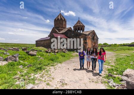 Hovhannavank, is medieval Armenian monastery, Armenian church, Kasagh River canyon, Ohanavan village, Aragatsotn Province, Armenia, Caucasus, Asia Stock Photo