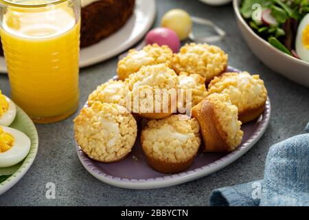 Cream cheese muffins for Easter Stock Photo