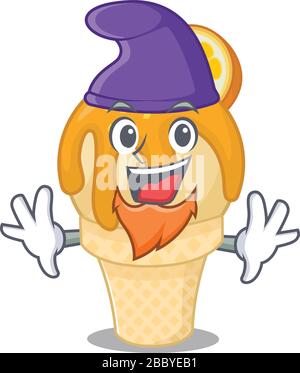 Cute picture of orange ice cream in Elf cartoon design Stock Vector