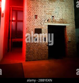 old empty room with brick walls in the underground style Stock Photo