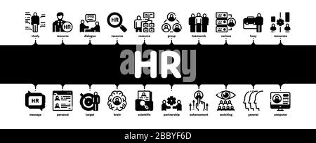 Hr Human Resources Minimal Infographic Banner Vector Stock Vector Image ...