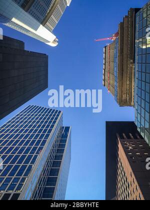 perspective of skyscrapers in Frankfurt am Main Stock Photo - Alamy