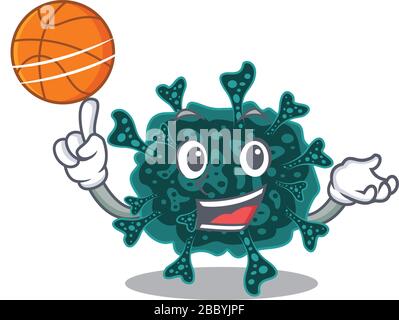 Gorgeous herdecovirus mascot design style with basketball Stock Vector