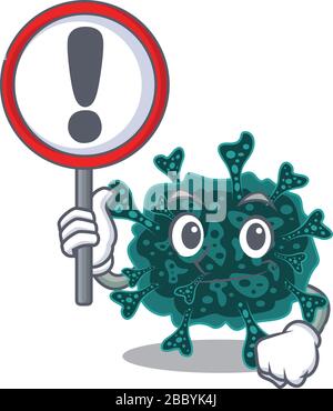 An icon of herdecovirus cartoon design style with a sign board Stock Vector