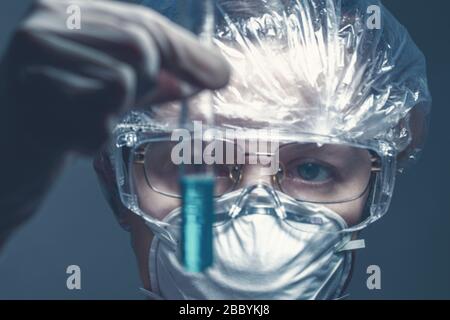Close-up of the Female Scientist Stock Photo