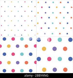 Seamless patterns, polka dot set Stock Vector