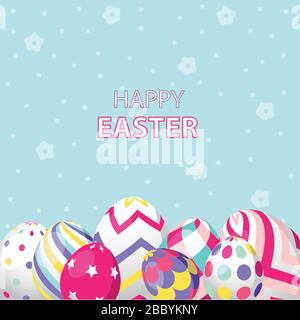 Happy easter day greeting card Stock Vector