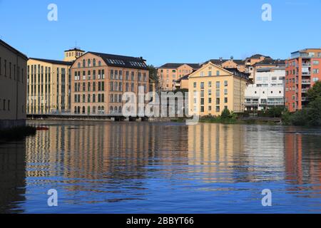 Norrkoping town in Sweden. Former industrial landscape - revitalized architecture. Stock Photo