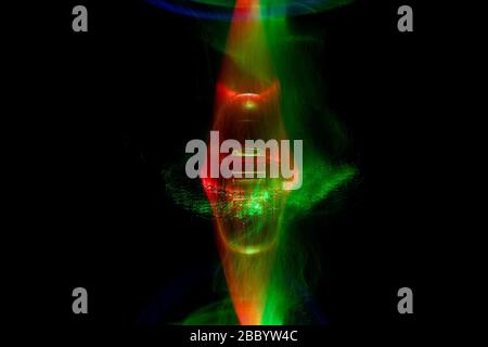 Light Painting with a Glass Ball Stock Photo