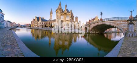 Ghent. Image of Ghent, Belgium during twilight Stock Photo