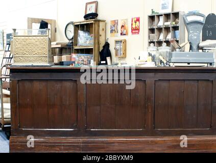 The Brookfields Post Office, recreating a provincil post office counter of the 1960's Stock Photo