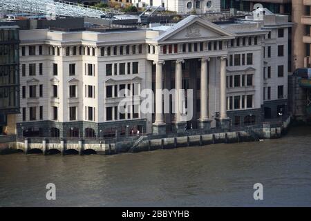 Vintners Place building in London UK. Thames riverfront offices. Stock Photo