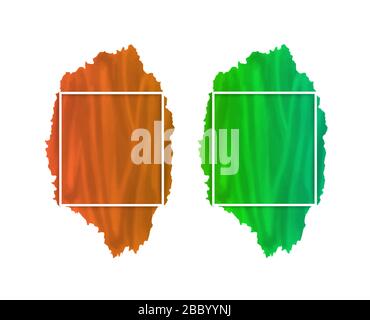 Colorful brush strokes with rectangle frame isolated on white background. Template watercolour brush stroke painted with white frame. Creative and sty Stock Vector