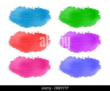 Set of modern watercolor background. Abstract colorful painted vector design. Creative and stylish design for your business Stock Vector