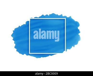 Abstract modern watercolor art hand paint with frame. Creative and stylish blue watercolor concept vector design for your business Stock Vector
