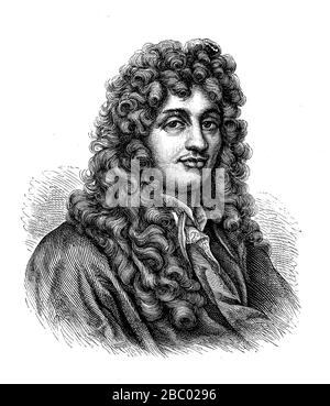 Portrait of Christiaan Huygens (1629 - 1695) Dutch physicist, mathematician, astronomer and inventor Stock Photo