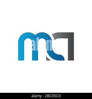 Initial MA letter Logo vector Template. Abstract Letter MA logo Design. Minimalist Linked Letter Trendy Business Logo Design Vector Template. Stock Vector