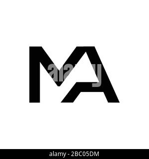 Initial MA letter Logo vector Template. Abstract Letter MA logo Design. Minimalist Linked Letter Trendy Business Logo Design Vector Template. Stock Vector