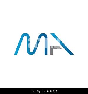Initial MA letter Logo vector Template. Abstract Letter MA logo Design. Minimalist Linked Letter Trendy Business Logo Design Vector Template. Stock Vector