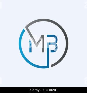 Initial MB letter Logo vector Template. Abstract Letter MB logo Design. Minimalist Linked Letter Trendy Business Logo Design Vector Template. Stock Vector