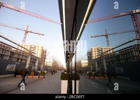 The construction site at Bäckerstraße 1 near the Pasing train station. [automated translation] Stock Photo