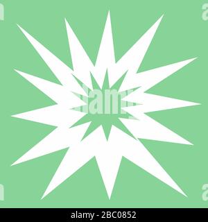 Starry modern square tile, geometry shapes in cold tone. Irregular shapes on light mint background. Keen irregular big elements. Modern style. Line Stock Vector