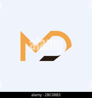 Initial MD letter Logo vector Template. Abstract Letter MD logo Design. Minimalist Linked Letter Trendy Business Logo Design Vector Template. Stock Vector