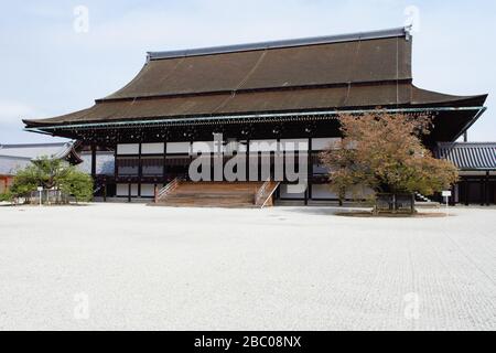 Shishinden Main Hall of Kyoto Imperial Palace Stock Photo