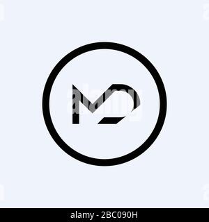 Initial MD letter Logo vector Template. Abstract Letter MD logo Design. Minimalist Linked Letter Trendy Business Logo Design Vector Template. Stock Vector