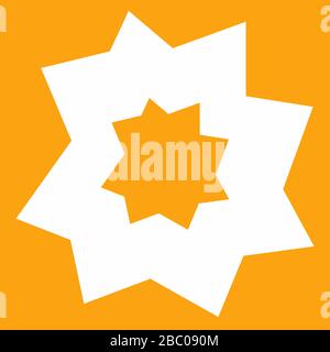 Starry modern square tile, geometry shapes in warm tone. Irregular shapes on light orange background. Keen irregular big elements. Modern style. Line Stock Vector