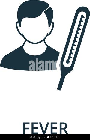 Fever icon. Simple illustration from coronavirus collection. Creative Fever icon for web design, templates, infographics and more Stock Vector