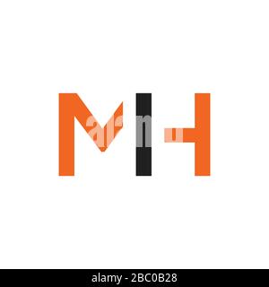 Initial MH letter Logo vector Template. Abstract Letter MH logo Design. Minimalist Linked Letter Trendy Business Logo Design Vector Template. Stock Vector