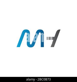 Initial MH letter Logo vector Template. Abstract Letter MH logo Design. Minimalist Linked Letter Trendy Business Logo Design Vector Template. Stock Vector