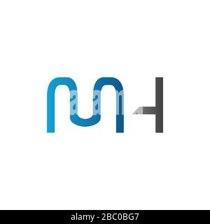 Initial MH letter Logo vector Template. Abstract Letter MH logo Design. Minimalist Linked Letter Trendy Business Logo Design Vector Template. Stock Vector