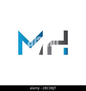 Initial MH letter Logo vector Template. Abstract Letter MH logo Design. Minimalist Linked Letter Trendy Business Logo Design Vector Template. Stock Vector
