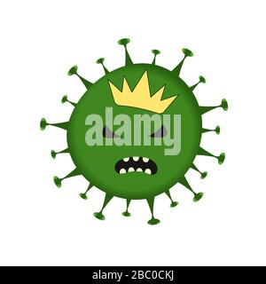 Coronavirus Bacteria Cell Icon, 2019-nCoV Novel Coronavirus Bacteria. No Infection and Stop Coronavirus Concepts. Dangerous Coronavirus Cell in China Stock Vector