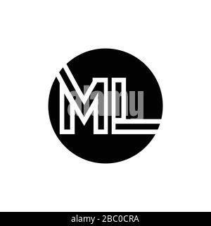 Initial ML letter Logo vector Template. Abstract Letter ML logo Design ...