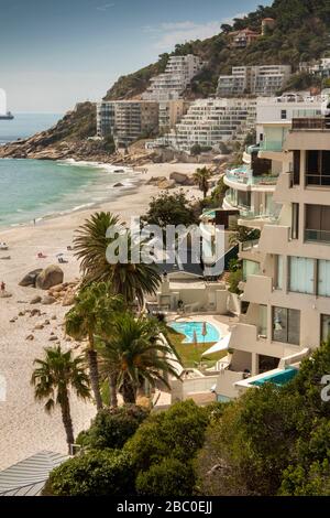 South Africa, Cape Town, Clifton, expensive seafront properties above 1st and 2nd beaches Stock Photo