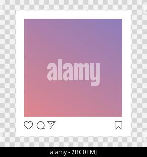 Social network photo frame. Post template framework. Insert your picture. Vector illustration Stock Vector