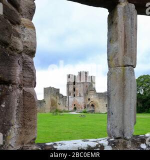 Ludlow Castle in the town of the same name in the Shropshire Hills Area of Outstanding Natural Beauty, UK Stock Photo