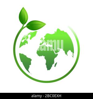 Green earth concept with leaves,vector illustration. Stock Vector