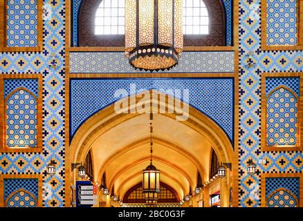 Persia Court inside the Ibn Buttata Mall, Dubai, UAE.  Persia was one of the greatest centres of learning in the 14th century. Stock Photo