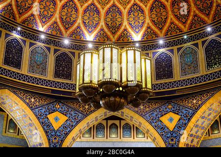 Persia Court inside the Ibn Buttata Mall, Dubai, UAE.  Persia was one of the greatest centres of learning and culture in the 14th century. Stock Photo