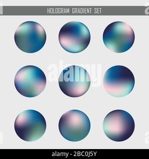Abstract gradient hologram orb set design element background. Use for ad, poster, template design, ad, element. illustration vector eps10 Stock Vector