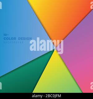 Abstract vivid gradient color design of minimal cover artwork background with shadow. Use for ad, poster, artwork, template design, print. Stock Vector