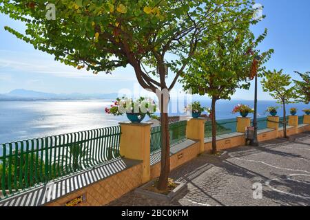 Panoramic view of the sea from Raito, a village on the Amalfi coast in Italy Stock Photo