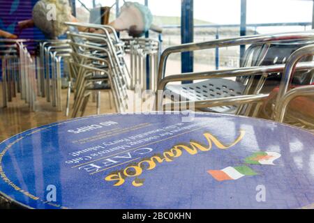 Marco's café at Barry Island, a famous Gavin & Stacey location, is closed during the Covid-19 crises. Stock Photo